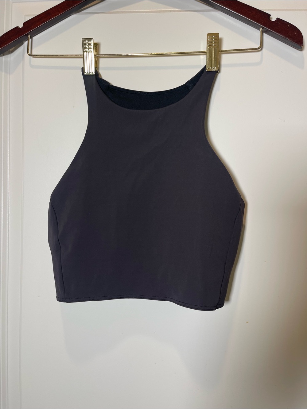 Women's High-Neck Black Crop Tank Top Size 4